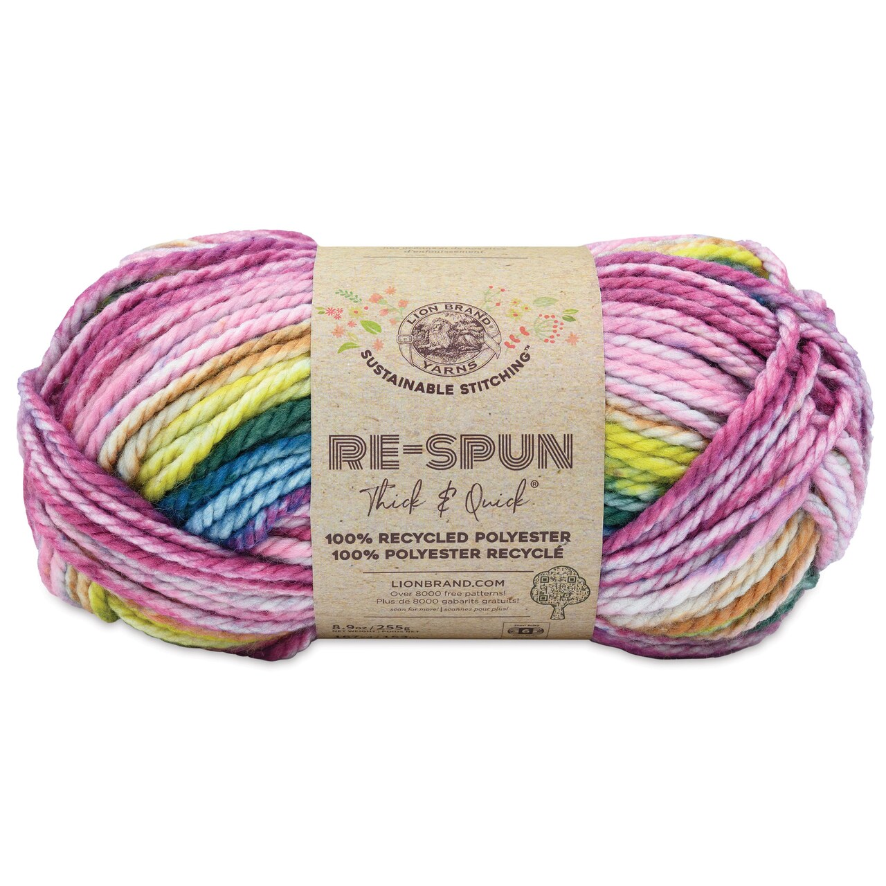Lion Brand Re-Spun Thick & Quick Yarn - Meadow Flowers, 167 yds